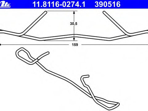 Arc etrier frana 11 8116-0274 1 ATE pentru Nissan Primera