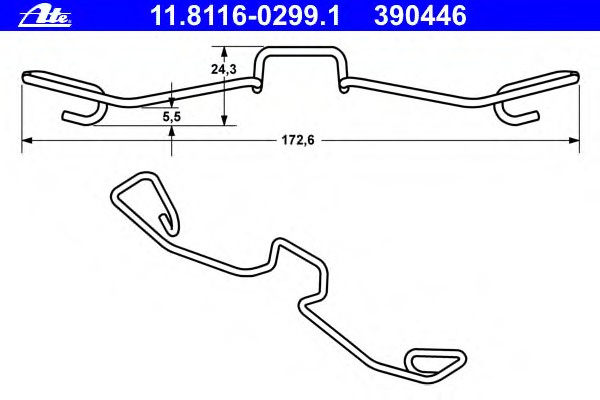 Arc etrier frana 11 8116-0299 1 ATE pentru Audi Allroad Audi A6