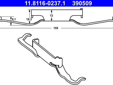 Arc, etrier frana ATE 11.8116-0237.1