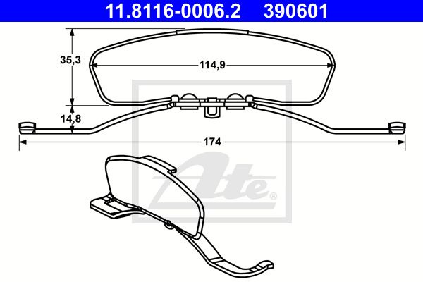 Arc etrier frana ~ Audi A4 2003 2004 ~ 11.8116-0006.2 ~ ATE