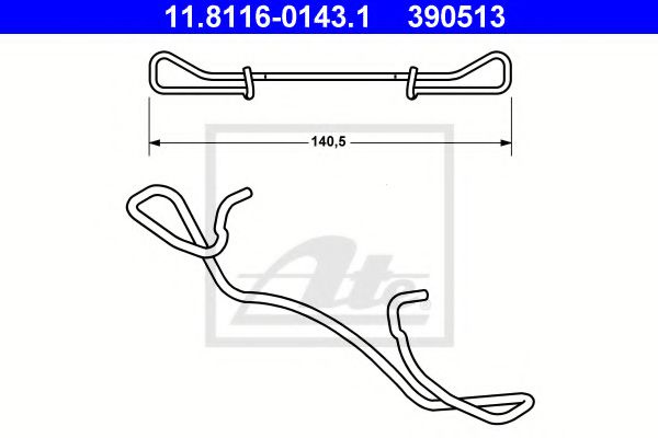 Arc, etrier frana AUDI A4 (8D2, B5) (1994 - 2001) ATE 11.8116-0143.1