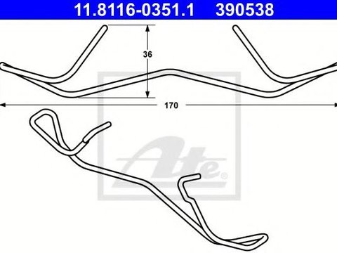 Arc, etrier frana AUDI A4 (8K2, B8) (2007 - 2015) ATE 11.8116-0351.1 piesa NOUA