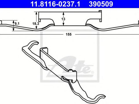 Arc, etrier frana CITROËN C4 Grand Picasso II (2013 - 2016) ATE 11.8116-0237.1