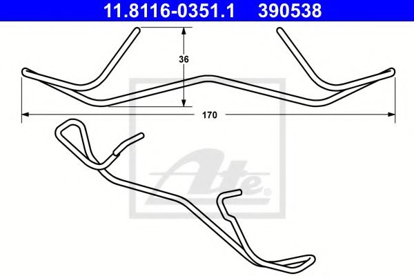 Arc, etrier frana CITROEN C4 Cupe (LA) (2004 - 2011) ATE 11.8116-0351.1 piesa NOUA