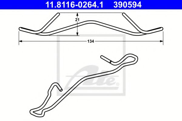 Arc, etrier frana FORD KA Van (RB) (2002 - 2005) ATE 11.8116-0264.1