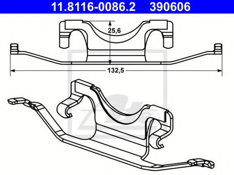 Arc, etrier frana MERCEDES-BENZ S-CLASS (W221) (2005 - 2013) ATE 11.8116-0086.2