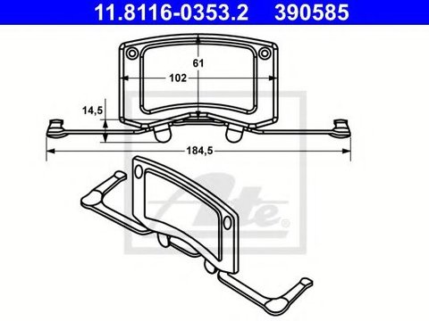 Arc, etrier frana MERCEDES M-CLASS (W164) (2005 - 2016) ATE 11.8116-0353.2