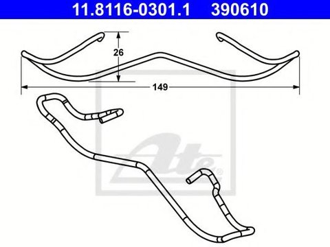 Arc, etrier frana RENAULT GRAND SCENIC II (JM0/1) (2004 - 2016) ATE 11.8116-0301.1 piesa NOUA