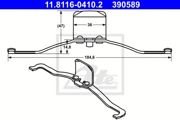 Arc, etrier frana SAAB 9-3 Combi (YS3F) (2005 - 2016) ATE 11.8116-0410.2 piesa NOUA