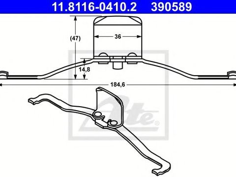 Arc, etrier frana SAAB 9-3 (YS3F) (2002 - 2016) ATE 11.8116-0410.2 piesa NOUA