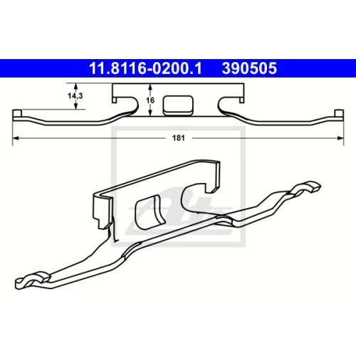 Arc etrier frana Vw Lt 28, Mercedes Sprinter (901, 902), Sprinter (903/904), V-Class (638/2), Vito (638), Ate 11811602001, parte montare : Punte fata