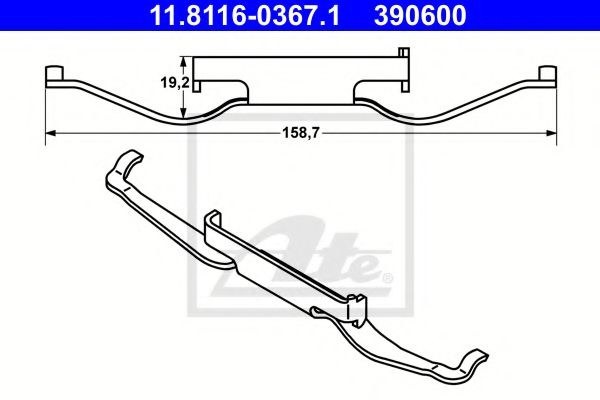 Arc, etrier frana VW TRANSPORTER Mk V caroserie (7HA, 7HH, 7EA, 7EH) (2003 - 2016) ATE 11.8116-0367.1