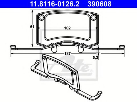 Arc, etrier frana VW TRANSPORTER Mk V platou / sasiu (7JD, 7JE, 7JL, 7JY, 7JZ, 7F (2003 - 2016) ATE 11.8116-0126.2