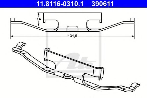 Arc, etrier frana VW TRANSPORTER V caroserie (7HA, 7HH, 7EA, 7EH) (2003 - 2016) ATE 11.8116-0310.1 piesa NOUA