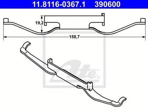 Arc, etrier frana VW TRANSPORTER V platou / sasiu (7JD, 7JE, 7JL, 7JY, 7JZ, 7FD) (2003 - 2016) ATE 11.8116-0367.1 piesa NOUA