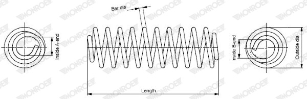 Arc spirala SP3416 MONROE pentru Opel Zafira Opel Meriva