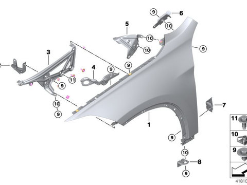 Aripa fata BMW X2 (F39) 2017 2018 2019 2020