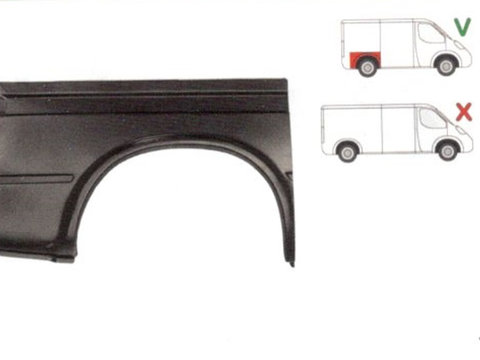 Aripa spate Ford Transit 1991-1994 Partea Dreapta Lungime 1100 Mm, Inaltime 570 mm, Model Scurt,