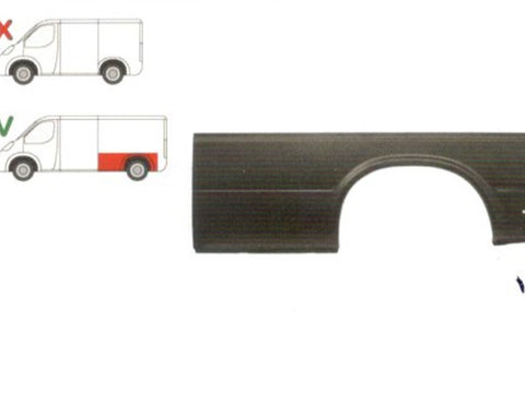 Aripa spate Ford Transit 1991-1994 Partea Stanga, Model EXTRA Lung, Lungime 1845 Mm, Inaltime 635 mm,