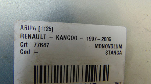 Aripa stanga Renault Kangoo din 2003