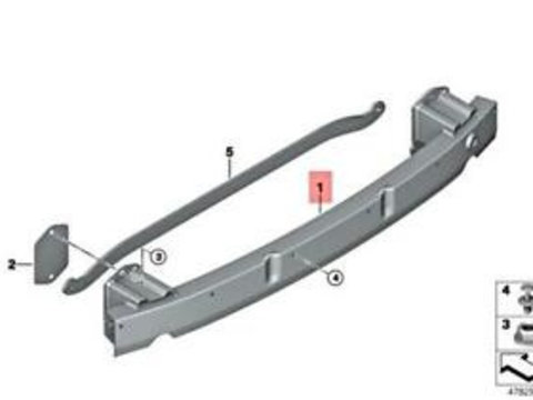 Armatura ALUMINIUM bara spate BMW SERIES 7 (G11/G12) 15- cod origine 51127357143