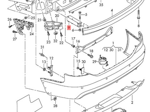 Armatura bara spate Audi A6 C6 (2004-2011) 2.7 TDI 4F5807331 OEM 4F5807331