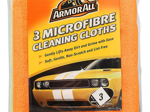 ArmorAll Set 3 Lavete Microfibra Microfibre Cleaning Cloths GAA40075EN