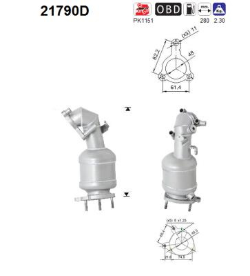 AS Catalizator 21790D compatibil cu OPEL ASTRA H CLASSIC hatchback (A04) A 17 DTJ; Z 17 DTJ 1686cc 110cp 81kW 2009 2010 2011 2012 2013 2014