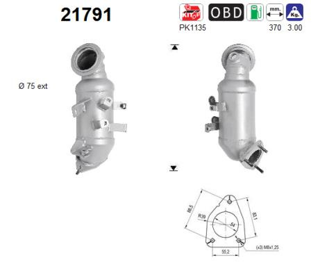 AS Catalizator 21791 pentru OPEL ZAFIRA TOURER C (