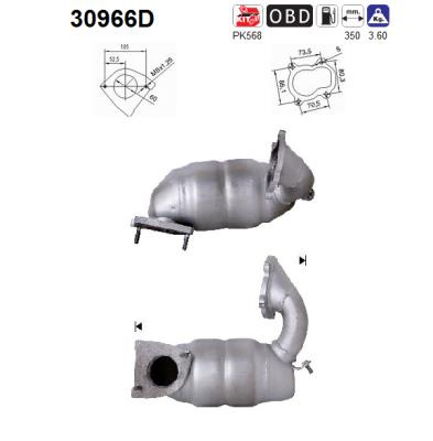 AS Catalizator 30966D pentru RENAULT TRAFIC II platou / sasiu (EL) F9Q 762 1870cc 82cp 60kW 2001 2002 2003 2004 2005 2006