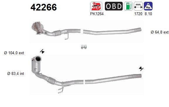 AS Catalizator 42266 pentru SEAT LEON ST caroserie