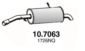 ASSO Toba esapament finala 10.7063 se potriveste la PEUGEOT 1007 (KM_) 8HX (DV4TD); 8HZ (DV4TD) 1398cc 68cp 50kW 2005 2006 2007 2008 2009 2010