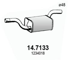 ASSO Toba esapament finala 14.7133 pentru masina FORD FOCUS II Turnier (DA_, FFS, DS) SIDA 1596cc 115cp 85kW 2004 2005 2006 2007 2008 2009 2010 2011 2012