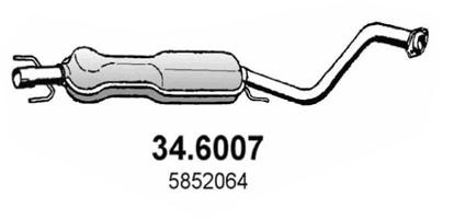 ASSO Toba esapament intermediara 34.6007 pentru masina OPEL ASTRA G cupe (T98) Z 16 XEP 1598cc 103cp 76kW 2000 2001 2002 2003 2004 2005