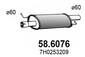 ASSO Toba esapament intermediara 58.6076 la masina VW TRANSPORTER T6 / CARAVELLE T6 bus (SGB, SGJ, SHB, SHJ) CXEB; DMZA 1968cc 204cp 150kW 2015 2016 2017 2018 2019 2020