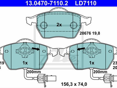 Ate ceramic set placute frana fata pt audi A4 pretul este numai pt placute