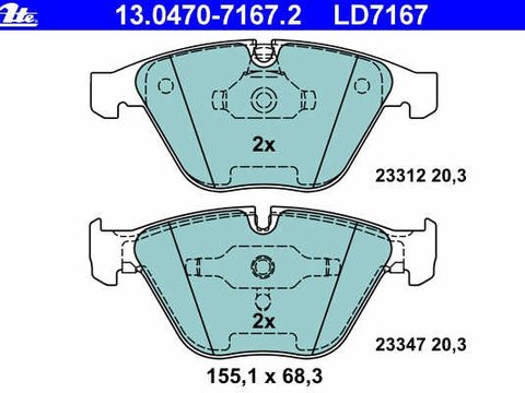 Ate ceramic set placute frana fata pt bmw 5(e60)(e61)