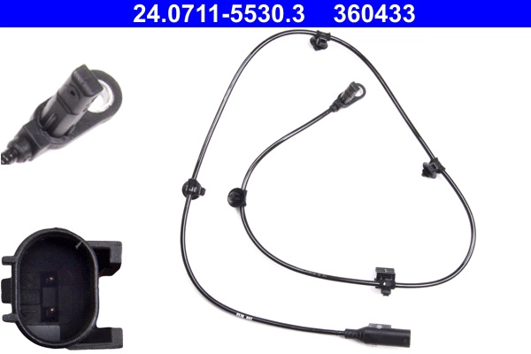 ATE senzor,turatie roata 24.0711-5530.3 la MERCEDES-BENZ MARCO POLO Camper (W447) 2015 2016 2017 2018 2019 2020 2021 2022 2023 2024 2025