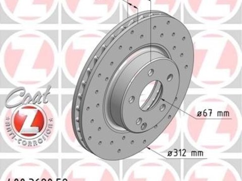 Ate set 2 discuri frana fata cu r312mm pt cls c219, e-class w211