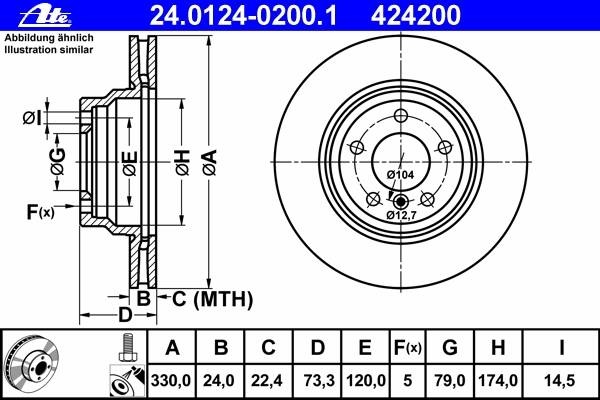 Ate set 2discuri frana fata cu r330mm pt bmw 3(e90)