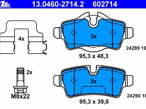 Ate set 4placute cu accesorii frana spate pt mini mini