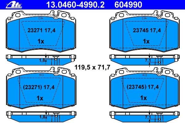 Ate set placute frana fata pt mercedes