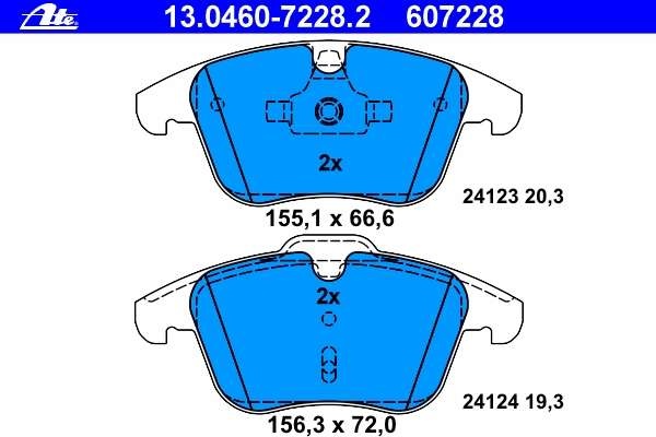 Ate set placute frana fata pt volvo s60,s80,v60,v70,xc70