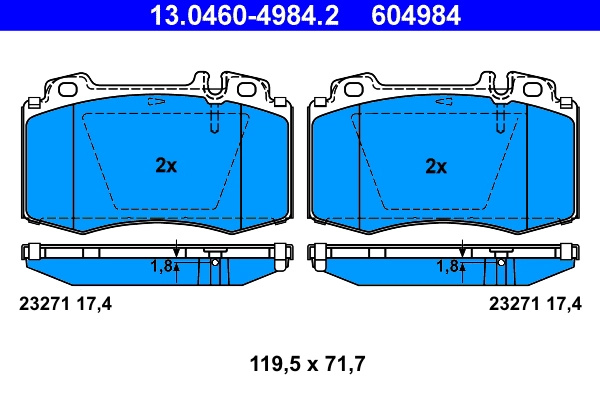 ATE set placute frana,frana disc 13.0460-4984.2 model MERCEDES-BENZ S-CLASS (W221, V221) 2005 2006 2007 2008 2009 2010 2011 2012 2013