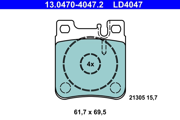 ATE set placute frana,frana disc 13.0470-4047.2 la masina MERCEDES-BENZ E-CLASS (W210) 1995 1996 1997 1998 1999 2000 2001 2002