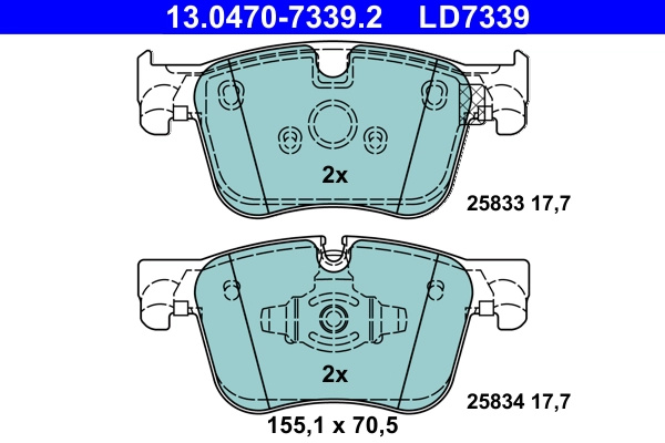ATE set placute frana,frana disc 13.0470-7339.2 pentru PEUGEOT PARTNER Autoutilitara/limuzina spatioasa (K9) 2018 2019 2020 2021 2022 2023 2024 2025