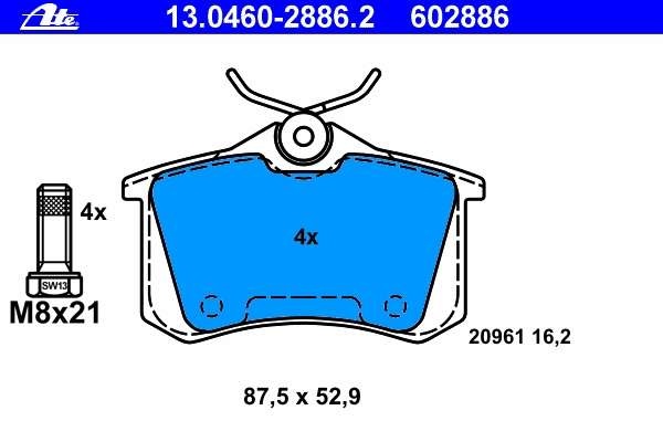 Ate set placute frana spate pt audi A4