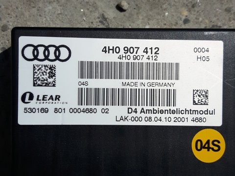Audi A8 4H A6 4G A7 4G Modul Lumina Ambientala 4H0907412