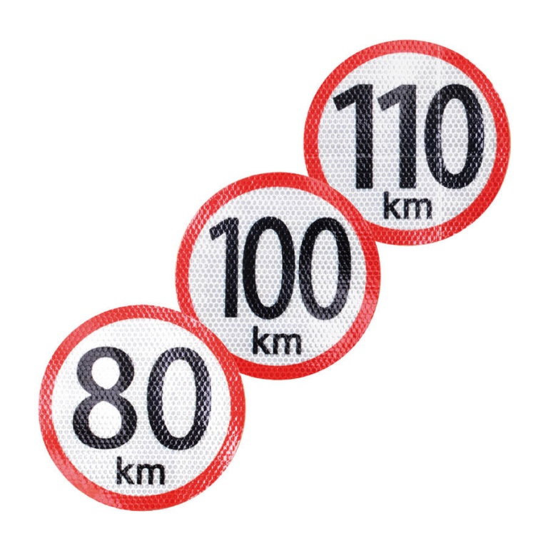 Autocolant reflectorizant limita viteza 45 km, diametru 150mm