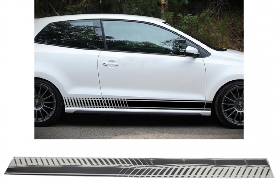 Autocolante laterale Vinil negru mat potrivite pentru VW POLO Golf 5 6 7 V VI VII (2003-up)